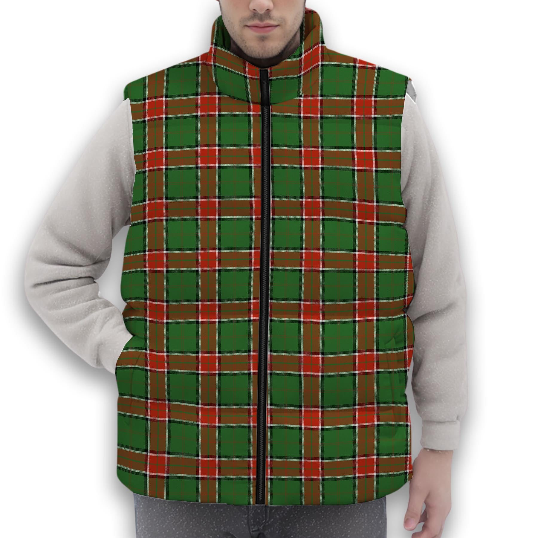 ScotsTee Shop Scottish Pollock Ancient Premium Tartan Puffer Vest Winter White Duck Down Vest Sleeveless