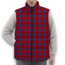 ScotsTee Shop Scottish Wishart Premium Tartan Puffer Vest Winter White Duck Down Vest Sleeveless