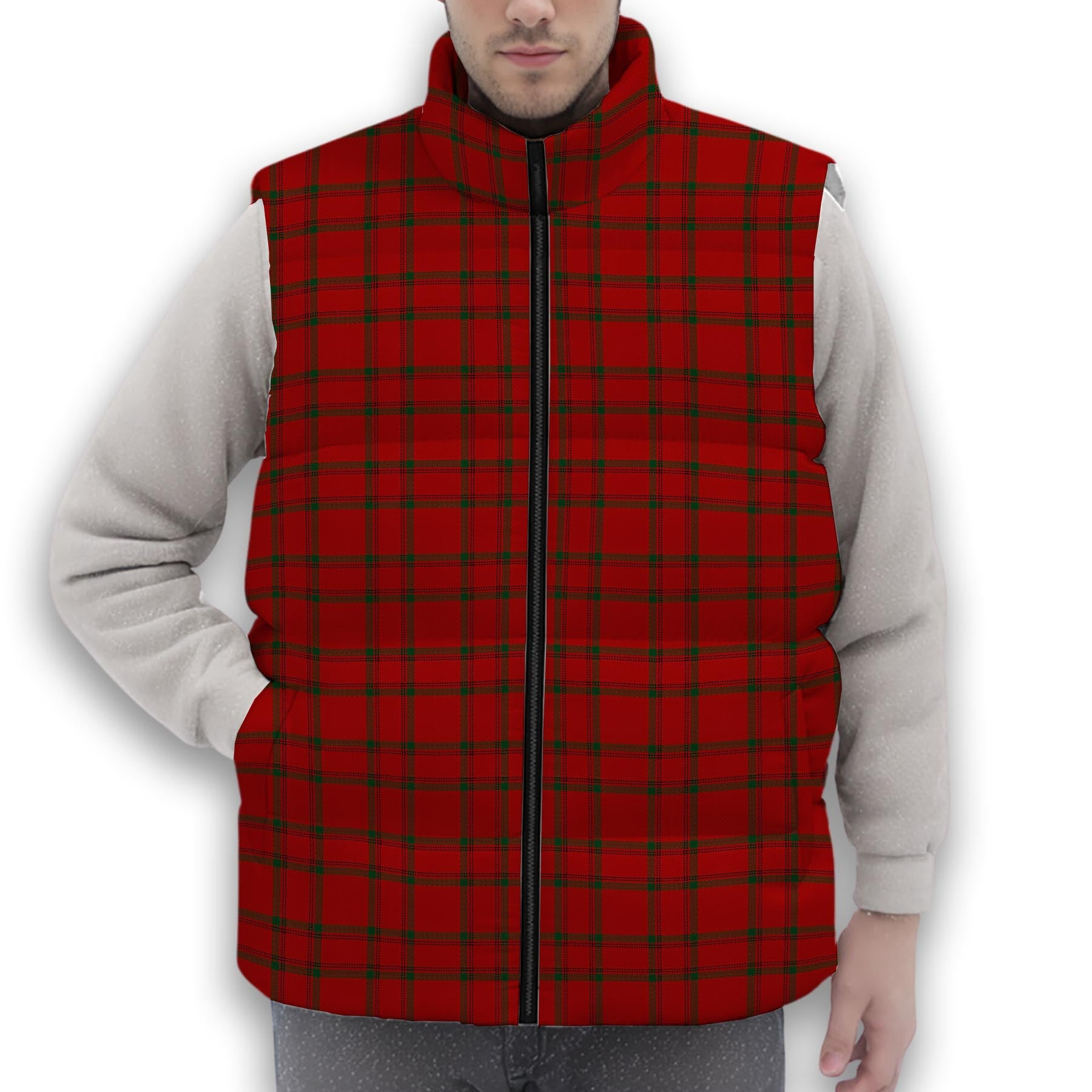 ScotsTee Shop Scottish MacKintosh 5 Premium Tartan Puffer Vest Winter White Duck Down Vest Sleeveless