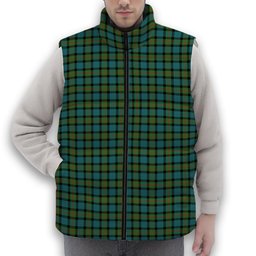 ScotsTee Shop Scottish Gunn Ancient Clan Premium Tartan Puffer Vest Winter White Duck Down Vest Sleeveless