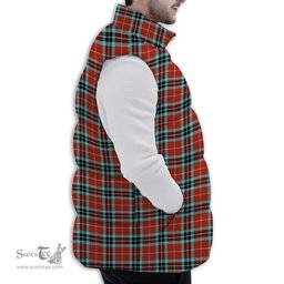 ScotsTee Shop Scottish MacTavish Ancient Premium Tartan Puffer Vest Winter White Duck Down Vest Sleeveless