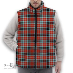 ScotsTee Shop Scottish MacTavish Ancient Premium Tartan Puffer Vest Winter White Duck Down Vest Sleeveless