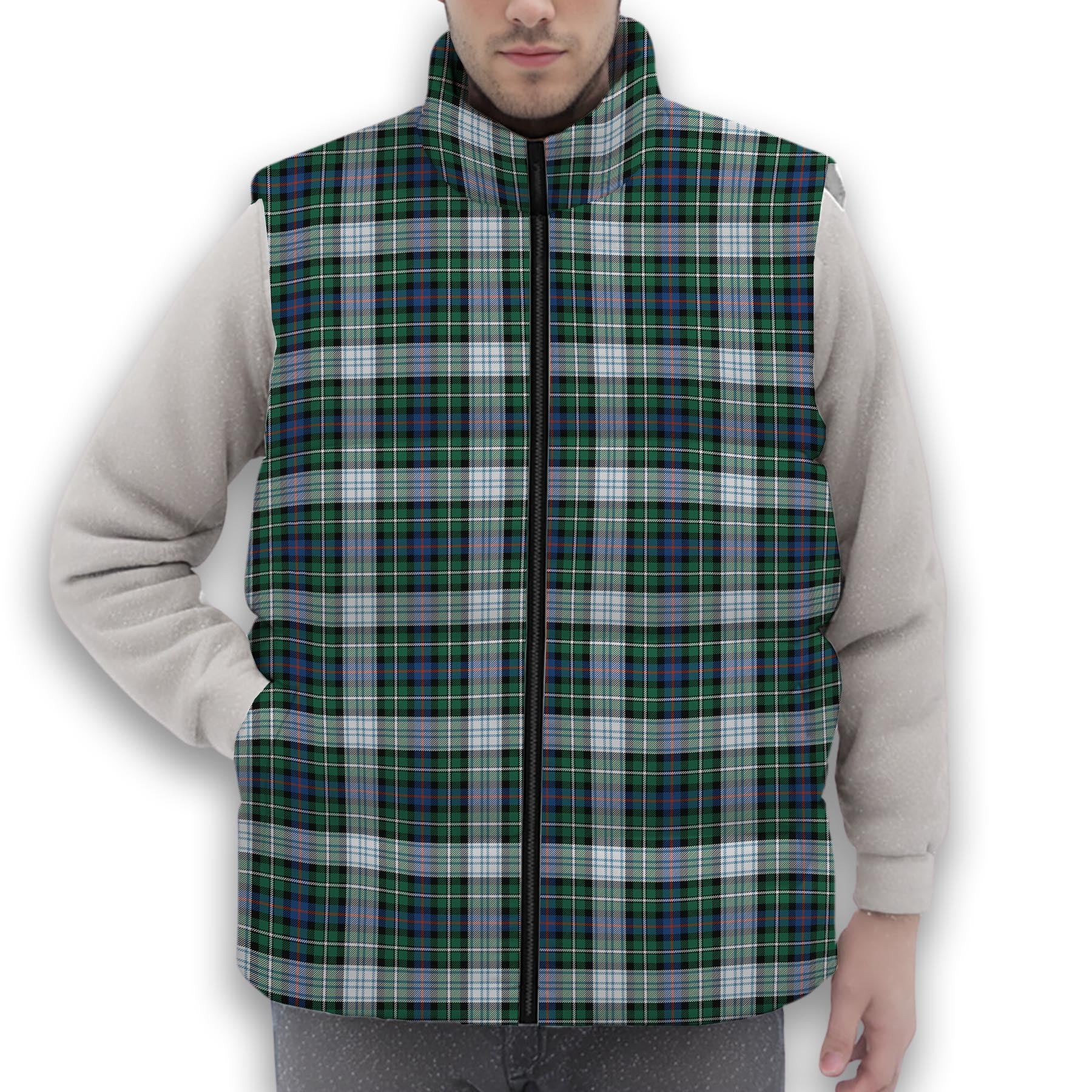 ScotsTee Shop Scottish McKenzie Dress Ancient Premium Tartan Puffer Vest Winter White Duck Down Vest Sleeveless
