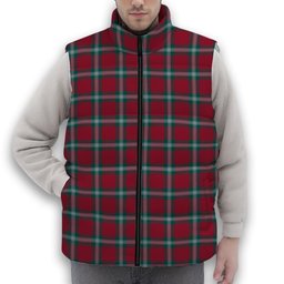 ScotsTee Shop Scottish MacLaine of Loch Buie Modern Premium Tartan Puffer Vest Winter White Duck Down Vest Sleeveless