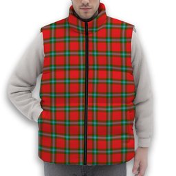 ScotsTee Shop Scottish MacLaine of Loch Buie Premium Tartan Puffer Vest Winter White Duck Down Vest Sleeveless