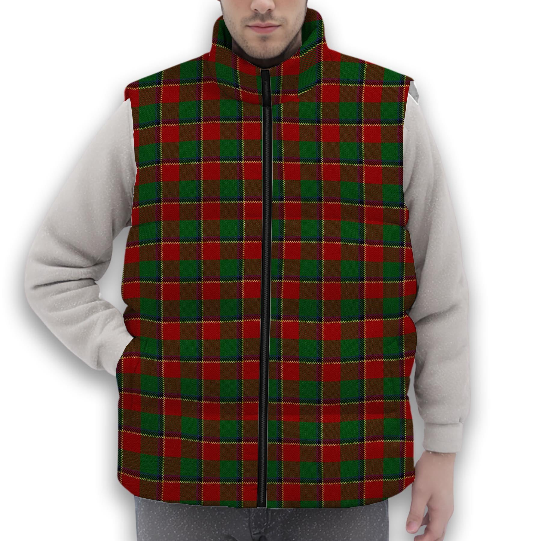 ScotsTee Shop Scottish Turnbull Dress Premium Tartan Puffer Vest Winter White Duck Down Vest Sleeveless