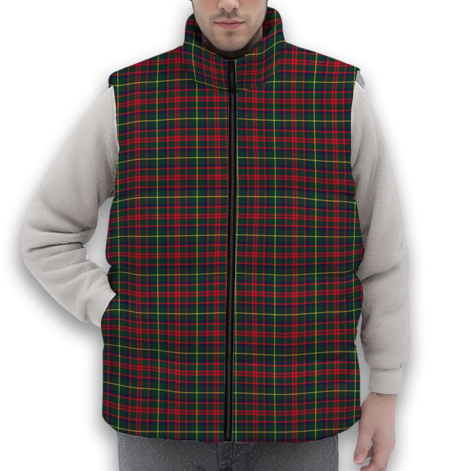 ScotsTee Shop Scottish MacKintosh Hunting Modern Premium Tartan Puffer Vest Winter White Duck Down Vest Sleeveless