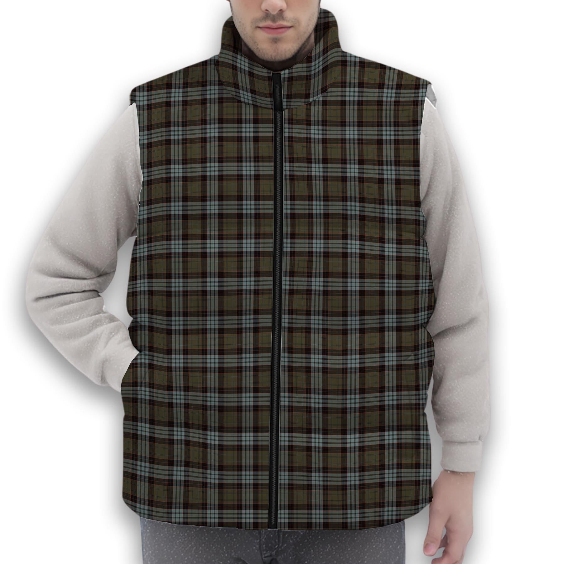 ScotsTee Shop Scottish Stewart Old Weathered Premium Tartan Puffer Vest Winter White Duck Down Vest Sleeveless