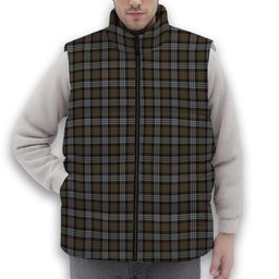 ScotsTee Shop Scottish Stewart Old Weathered Premium Tartan Puffer Vest Winter White Duck Down Vest Sleeveless