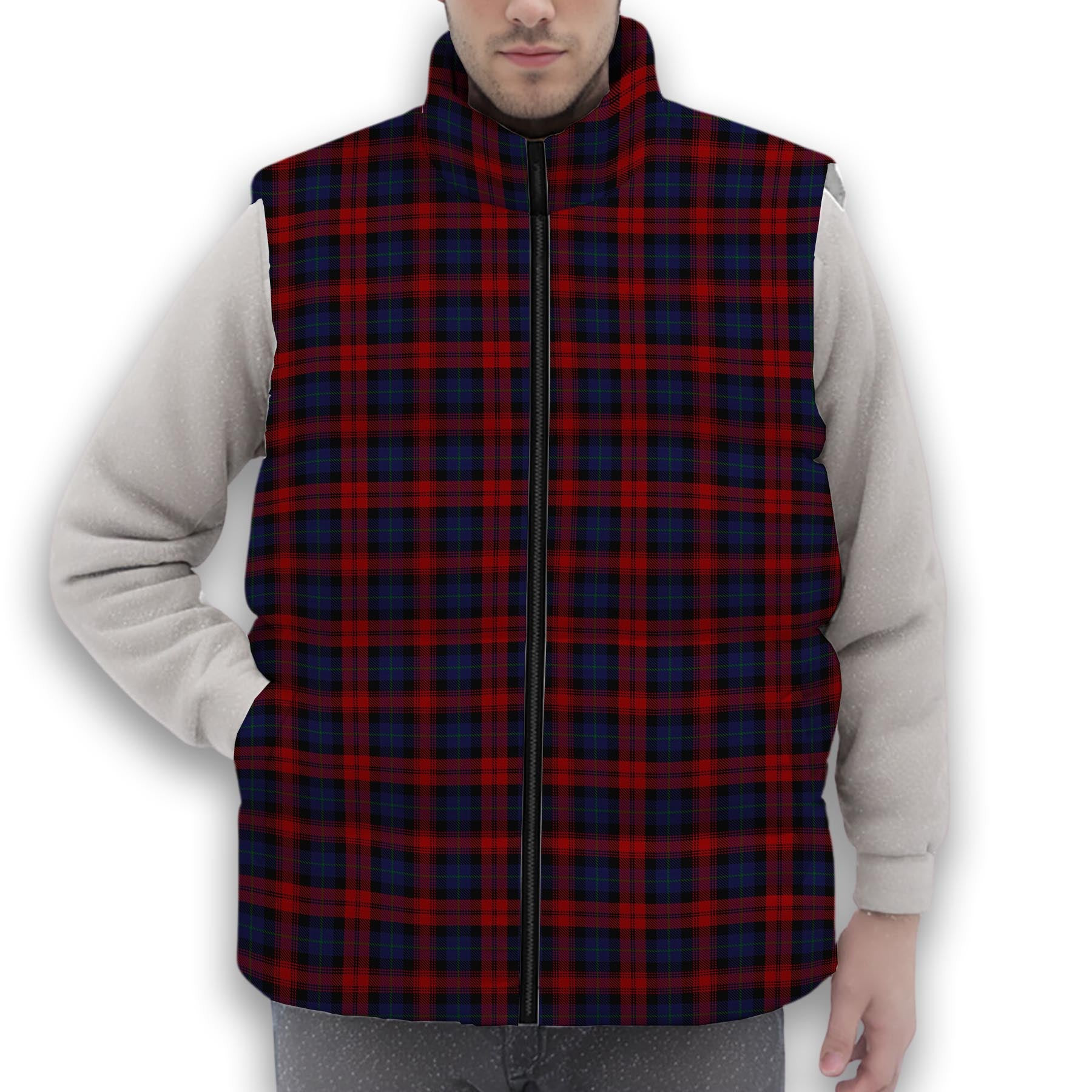 ScotsTee Shop Scottish McLaughlin Premium Tartan Puffer Vest Winter White Duck Down Vest Sleeveless