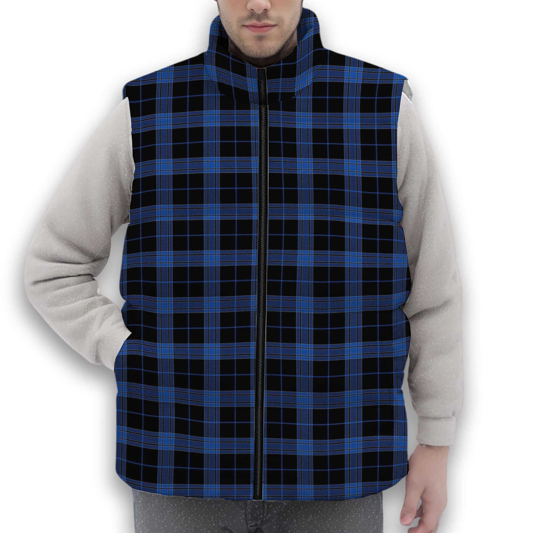 ScotsTee Shop Scottish Lynn Premium Tartan Puffer Vest Winter White Duck Down Vest Sleeveless