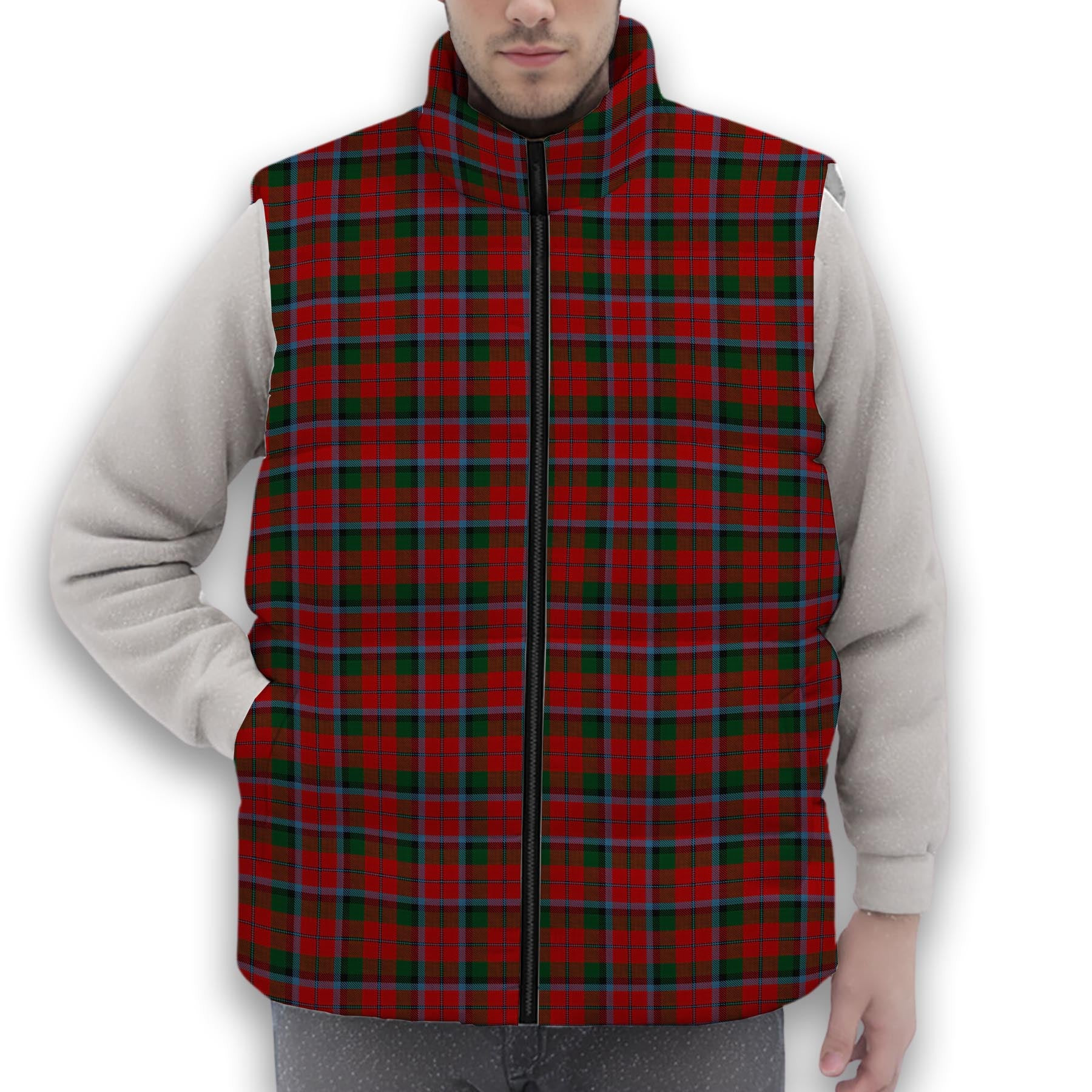 ScotsTee Shop Scottish MacNaughton Premium Tartan Puffer Vest Winter White Duck Down Vest Sleeveless