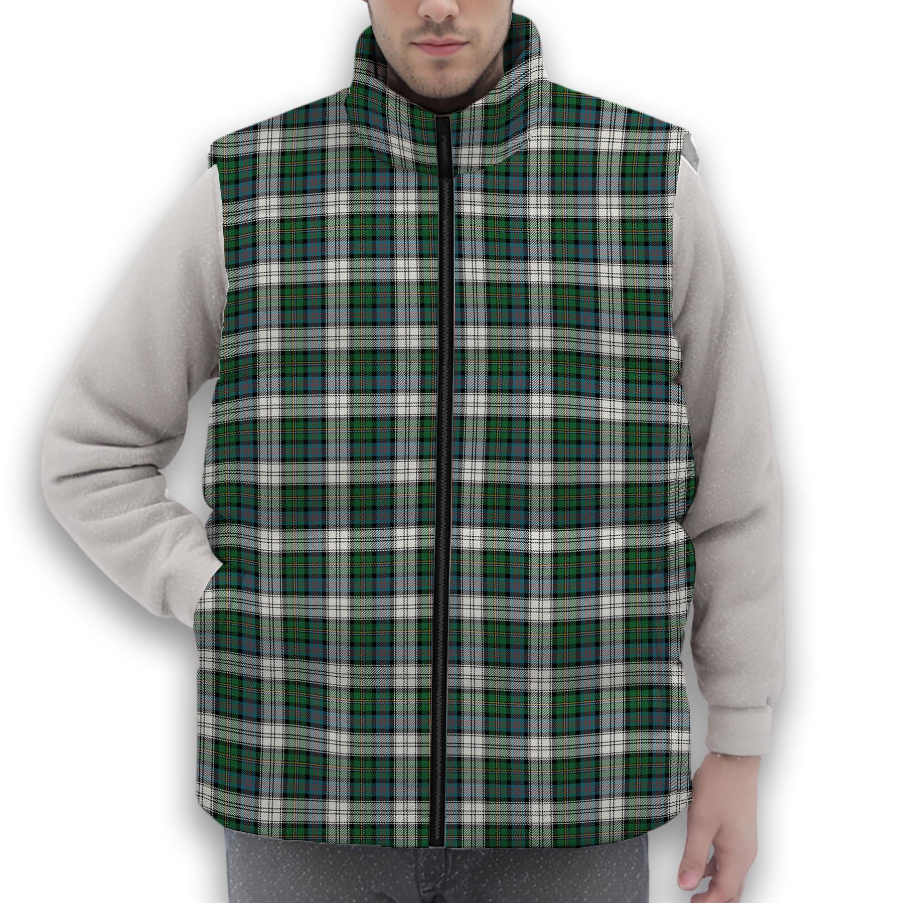 ScotsTee Shop Scottish Malcolm Dress Ancient Premium Tartan Puffer Vest Winter White Duck Down Vest Sleeveless