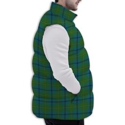 ScotsTee Shop Scottish Johnstone Ancient Premium Tartan Puffer Vest Winter White Duck Down Vest Sleeveless