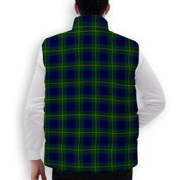 ScotsTee Shop Scottish Johnstone Modern Premium Tartan Puffer Vest Winter White Duck Down Vest Sleeveless