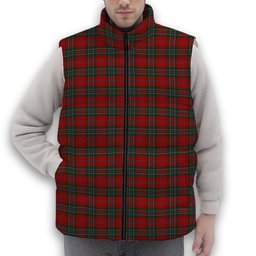 ScotsTee Shop Scottish MacLean Premium Tartan Puffer Vest Winter White Duck Down Vest Sleeveless