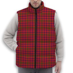 ScotsTee Shop Scottish Lumsden Modern Premium Tartan Puffer Vest Winter White Duck Down Vest Sleeveless