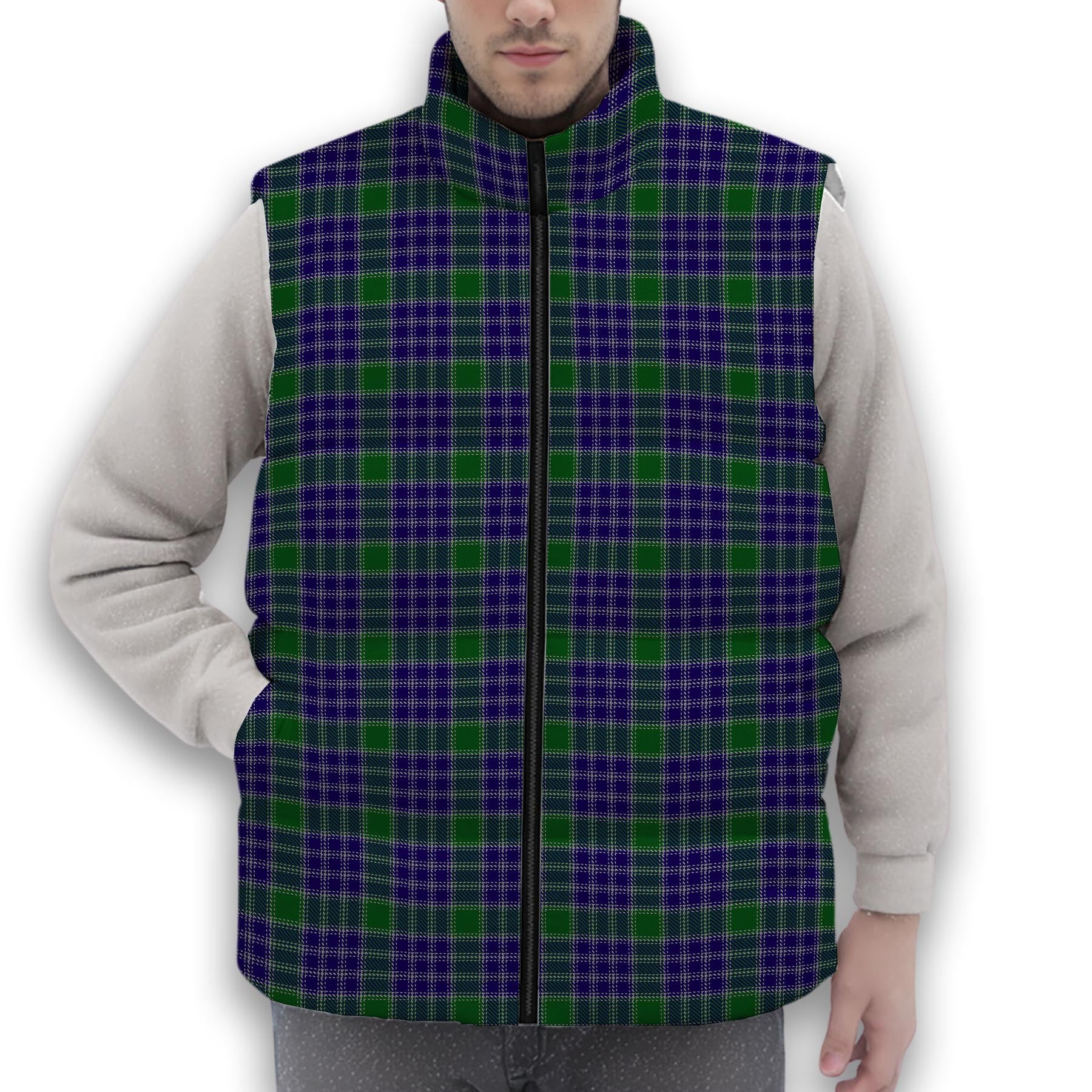 ScotsTee Shop Scottish MacDonald Lord of the Isles Hunting 2 Premium Tartan Puffer Vest Winter White Duck Down Vest Sleeveless