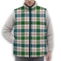 ScotsTee Shop Scottish Guthrie Dress Ancient Premium Tartan Puffer Vest Winter White Duck Down Vest Sleeveless