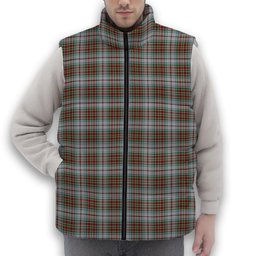ScotsTee Shop Scottish MacBean Dress Premium Tartan Puffer Vest Winter White Duck Down Vest Sleeveless