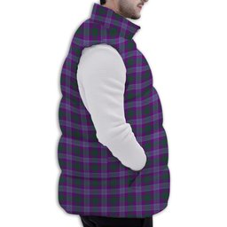 ScotsTee Shop Scottish Lang Ancient Clan Premium Tartan Puffer Vest Winter White Duck Down Vest Sleeveless