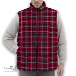 ScotsTee Shop Scottish Little Premium Tartan Puffer Vest Winter White Duck Down Vest Sleeveless