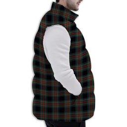 ScotsTee Shop Scottish Stewart Black Ancient Premium Tartan Puffer Vest Winter White Duck Down Vest Sleeveless