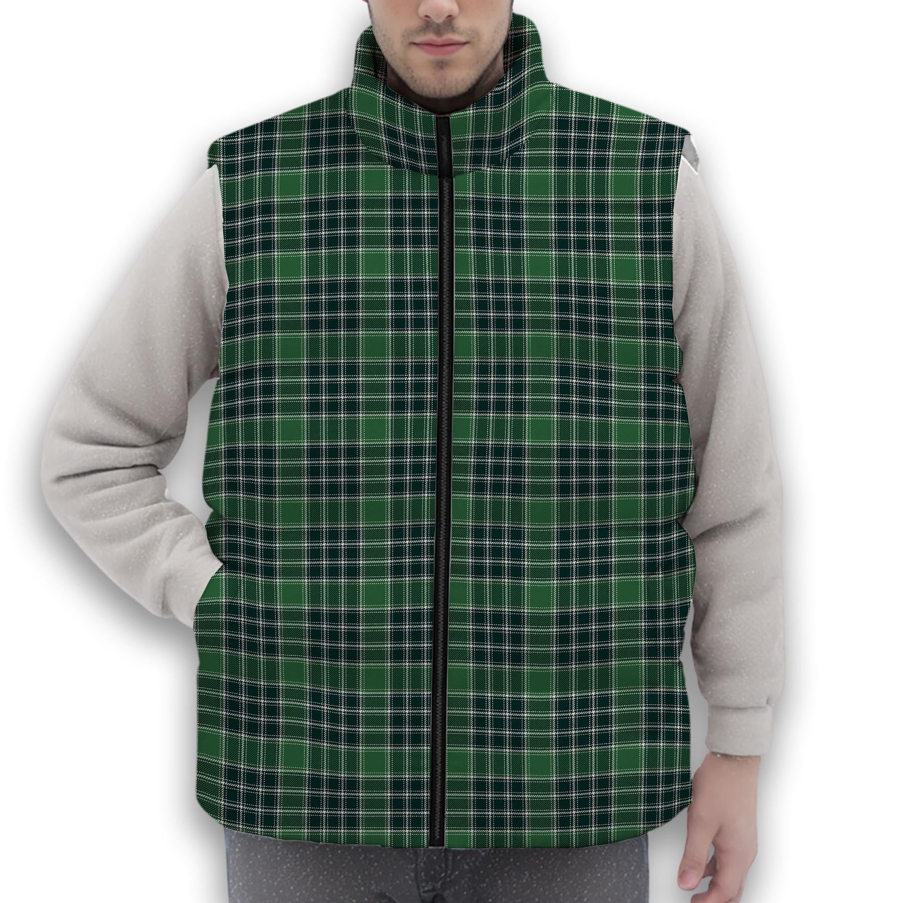 ScotsTee Shop Scottish MacDonald Lord of the Isles Hunting Modern Premium Tartan Puffer Vest Winter White Duck Down Vest Sleeveless