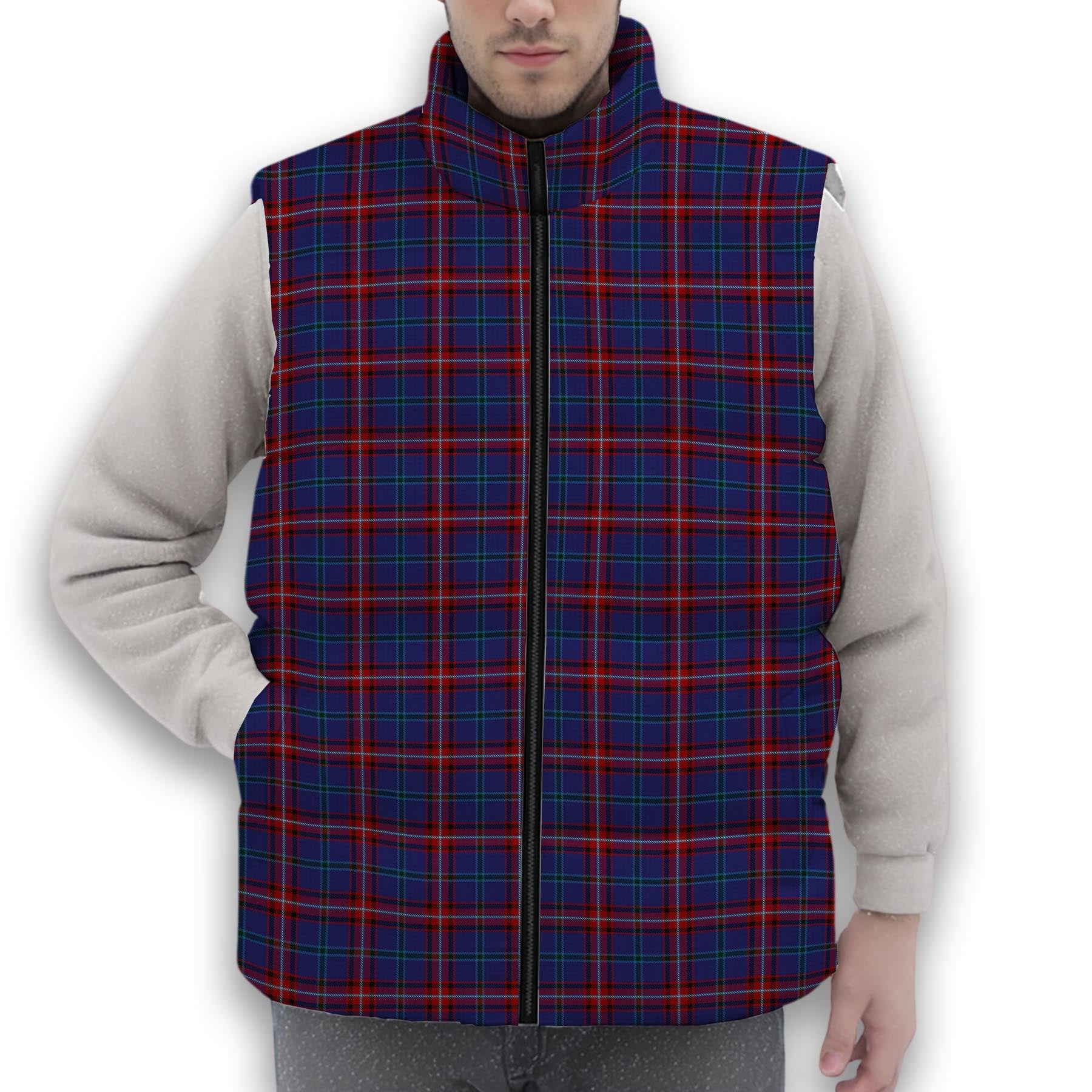 ScotsTee Shop Scottish Glenn Premium Tartan Puffer Vest Winter White Duck Down Vest Sleeveless