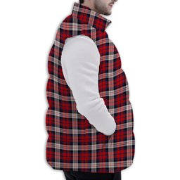 ScotsTee Shop Scottish MacDonald Dress Irish Modern Premium Tartan Puffer Vest Winter White Duck Down Vest Sleeveless