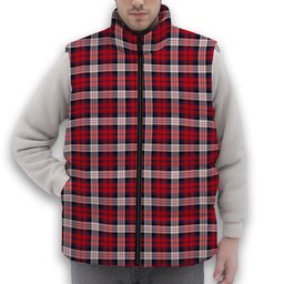 ScotsTee Shop Scottish MacDonald Dress Irish Modern Premium Tartan Puffer Vest Winter White Duck Down Vest Sleeveless