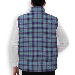 ScotsTee Shop Scottish Texas Bluebonnet Premium Tartan Puffer Vest Winter White Duck Down Vest Sleeveless