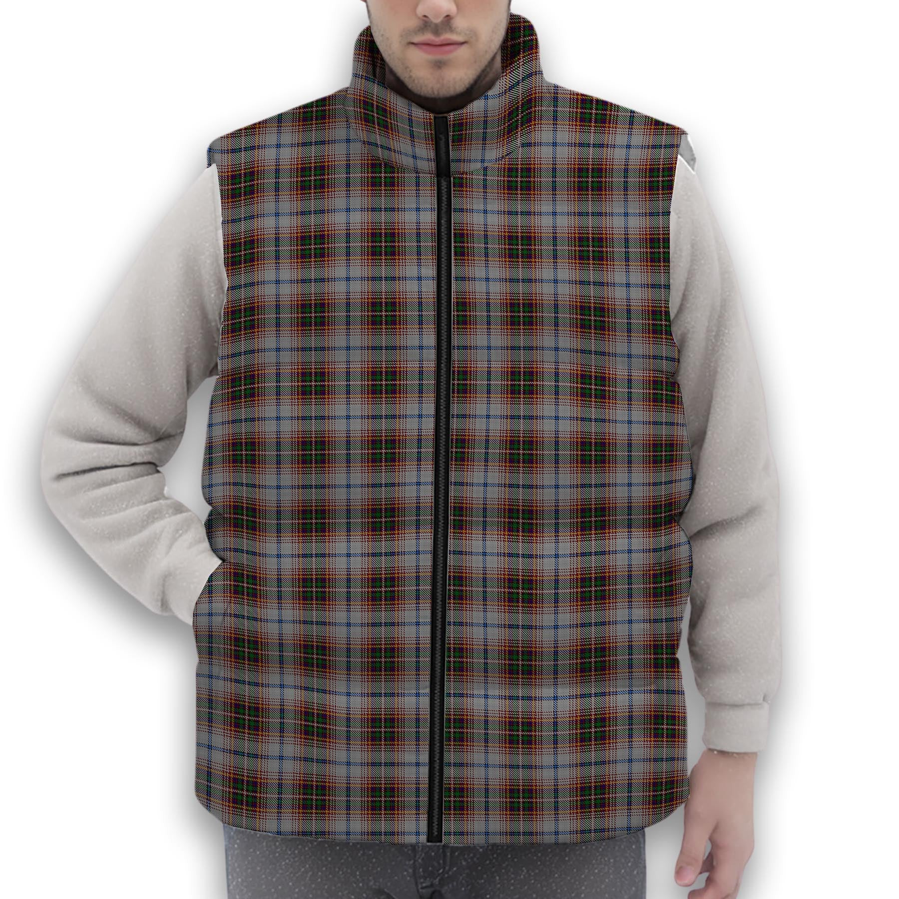 ScotsTee Shop Scottish Innes Red Dress Dance Premium Tartan Puffer Vest Winter White Duck Down Vest Sleeveless