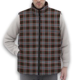 ScotsTee Shop Scottish Innes Red Dress Dance Premium Tartan Puffer Vest Winter White Duck Down Vest Sleeveless