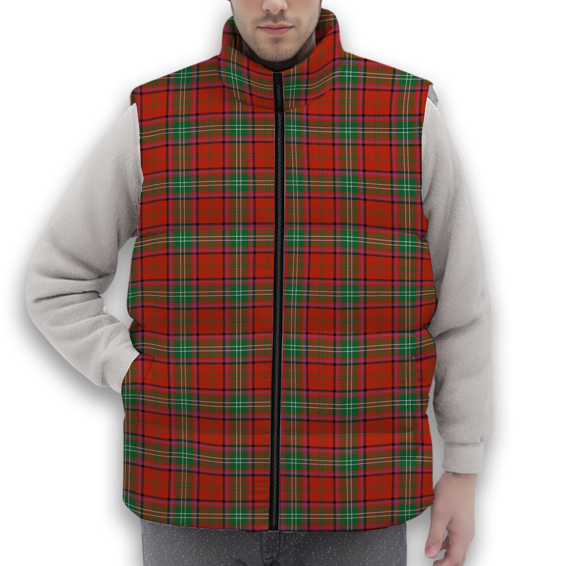 ScotsTee Shop Scottish Seton Ancient Premium Tartan Puffer Vest Winter White Duck Down Vest Sleeveless