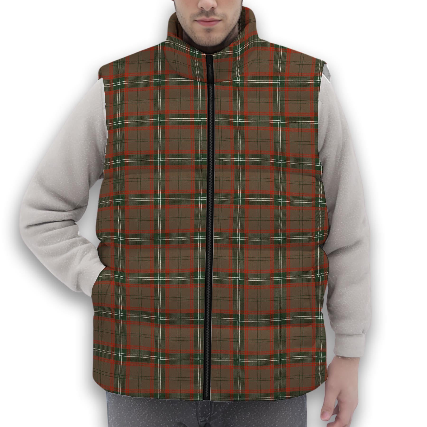 ScotsTee Shop Scottish Seton Hunting Ancient Premium Tartan Puffer Vest Winter White Duck Down Vest Sleeveless