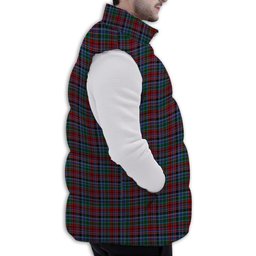 ScotsTee Shop Scottish Gordon Red Premium Tartan Puffer Vest Winter White Duck Down Vest Sleeveless