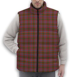 ScotsTee Shop Scottish McRae Red Ancient Premium Tartan Puffer Vest Winter White Duck Down Vest Sleeveless