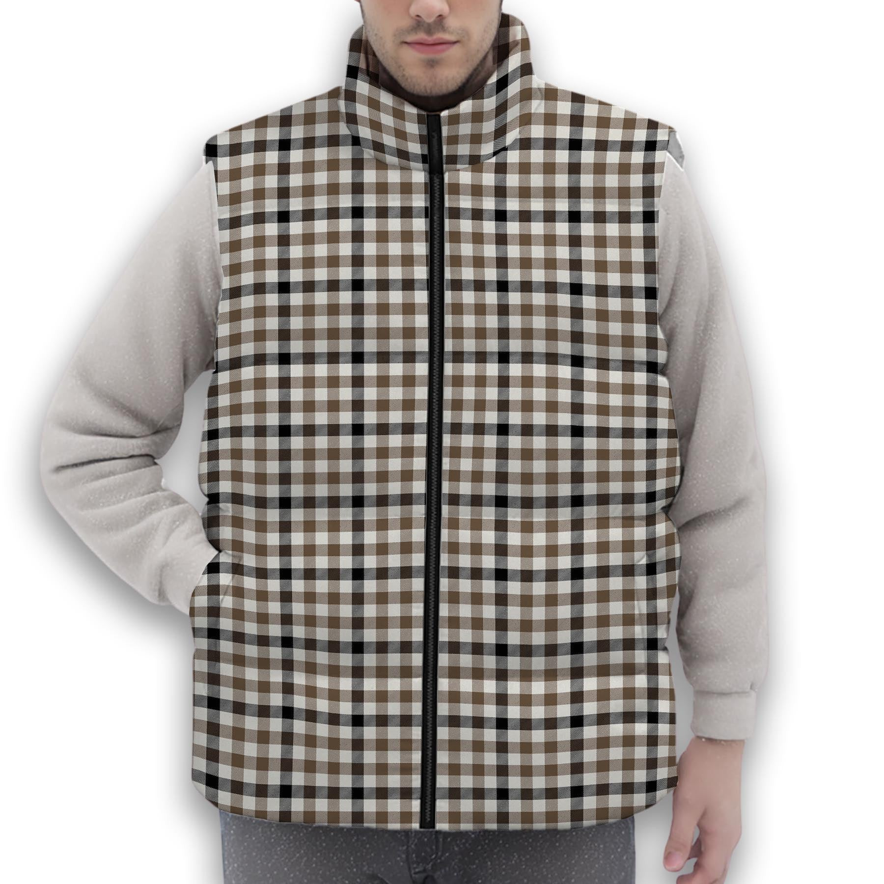 ScotsTee Shop Scottish Hog Ancient Premium Tartan Puffer Vest Winter White Duck Down Vest Sleeveless