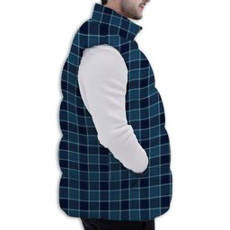 ScotsTee Shop Scottish US Navy Modern Premium Tartan Puffer Vest Winter White Duck Down Vest Sleeveless