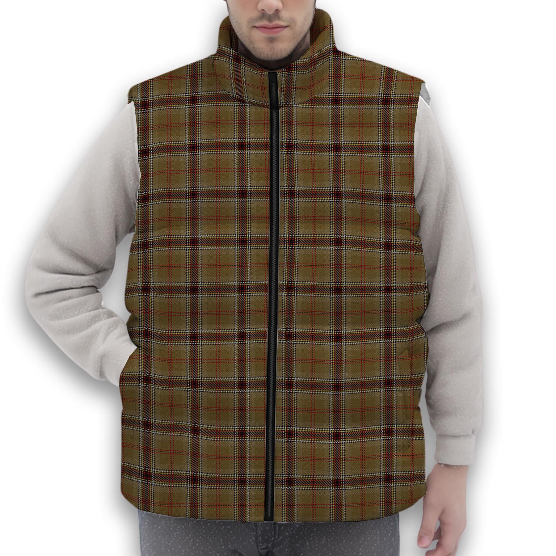 ScotsTee Shop Scottish O'Keefe Premium Tartan Puffer Vest Winter White Duck Down Vest Sleeveless
