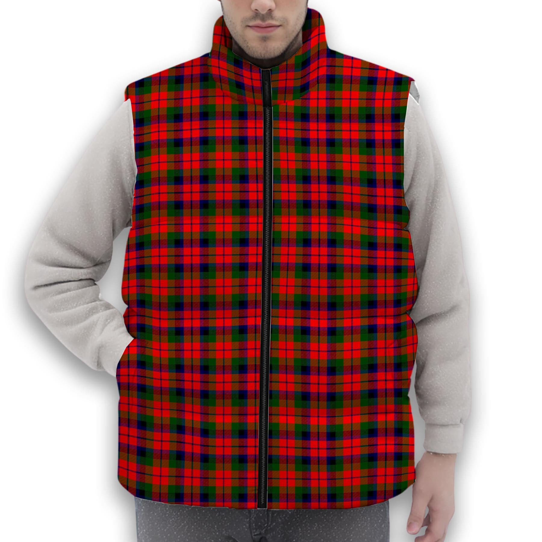 ScotsTee Shop Scottish MacNachten Modern Premium Tartan Puffer Vest Winter White Duck Down Vest Sleeveless