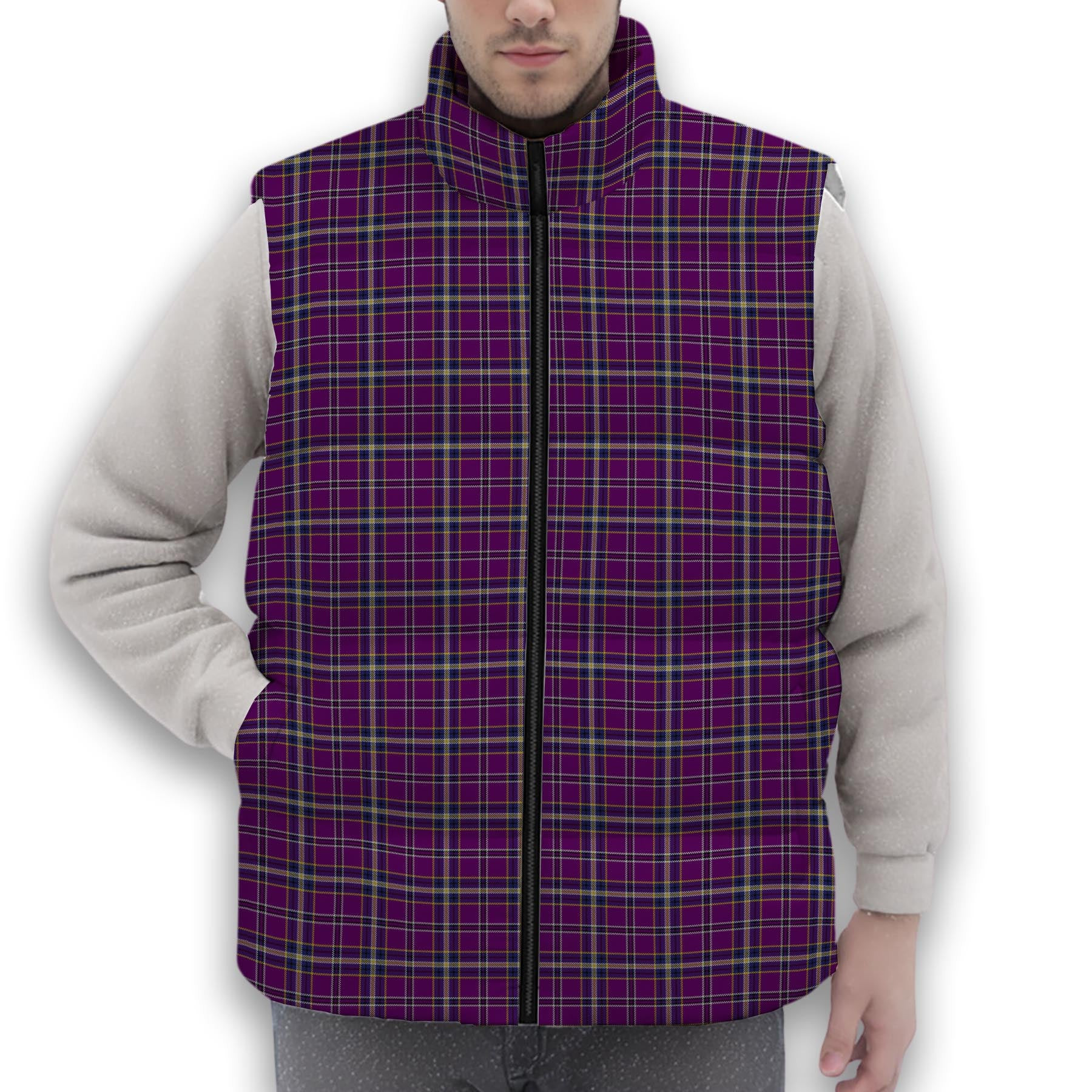 ScotsTee Shop Scottish O'Riagain Premium Tartan Puffer Vest Winter White Duck Down Vest Sleeveless