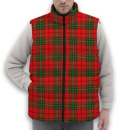 ScotsTee Shop Scottish McAuley Modern Premium Tartan Puffer Vest Winter White Duck Down Vest Sleeveless