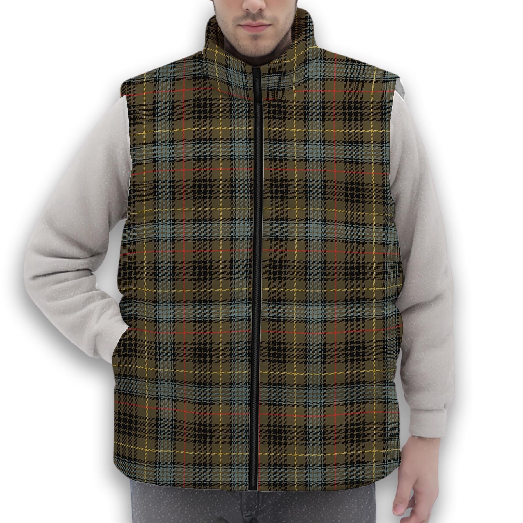 ScotsTee Shop Scottish Stewart Hunting Weathered Premium Tartan Puffer Vest Winter White Duck Down Vest Sleeveless