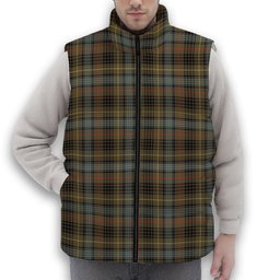 ScotsTee Shop Scottish Stewart Hunting Weathered Premium Tartan Puffer Vest Winter White Duck Down Vest Sleeveless