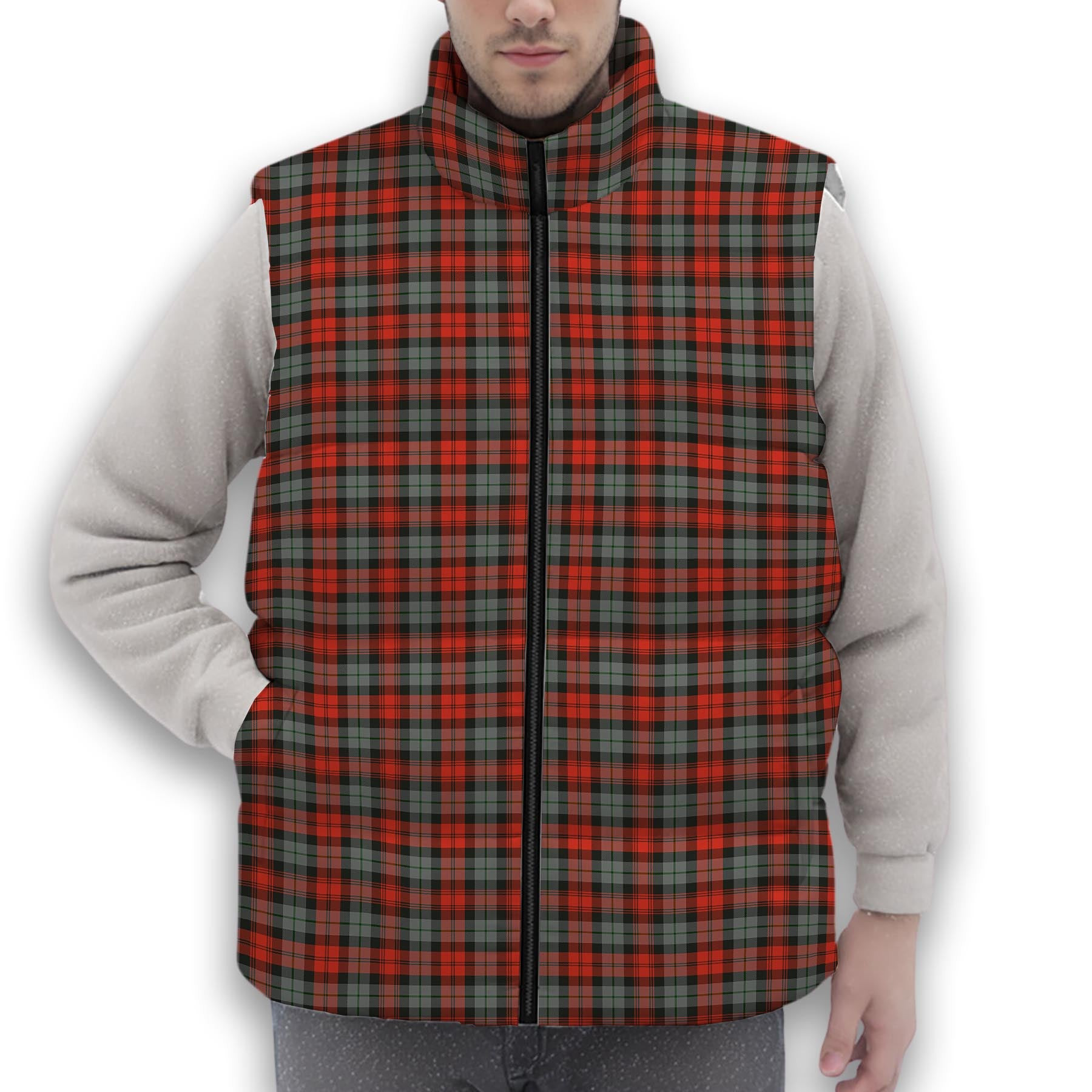 ScotsTee Shop Scottish McLachlan Weathered Premium Tartan Puffer Vest Winter White Duck Down Vest Sleeveless