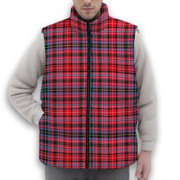 ScotsTee Shop Scottish Straiton Premium Tartan Puffer Vest Winter White Duck Down Vest Sleeveless