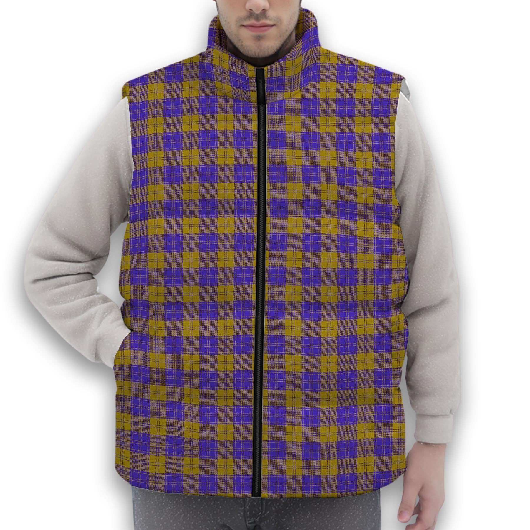 ScotsTee Shop Scottish MacLachlan 5 Premium Tartan Puffer Vest Winter White Duck Down Vest Sleeveless