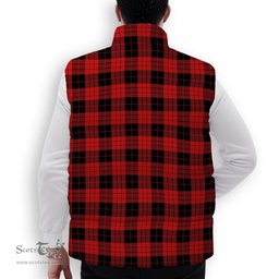 ScotsTee Shop Scottish McLeod Black and Red Modern Premium Tartan Puffer Vest Winter White Duck Down Vest Sleeveless